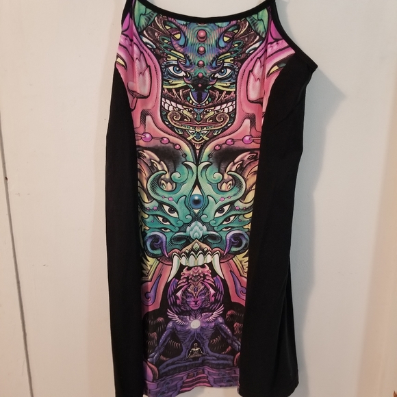 UV Reactive Space Tribe Sublime Strap Dress - Alpha Centauri - Picture 2 of 9